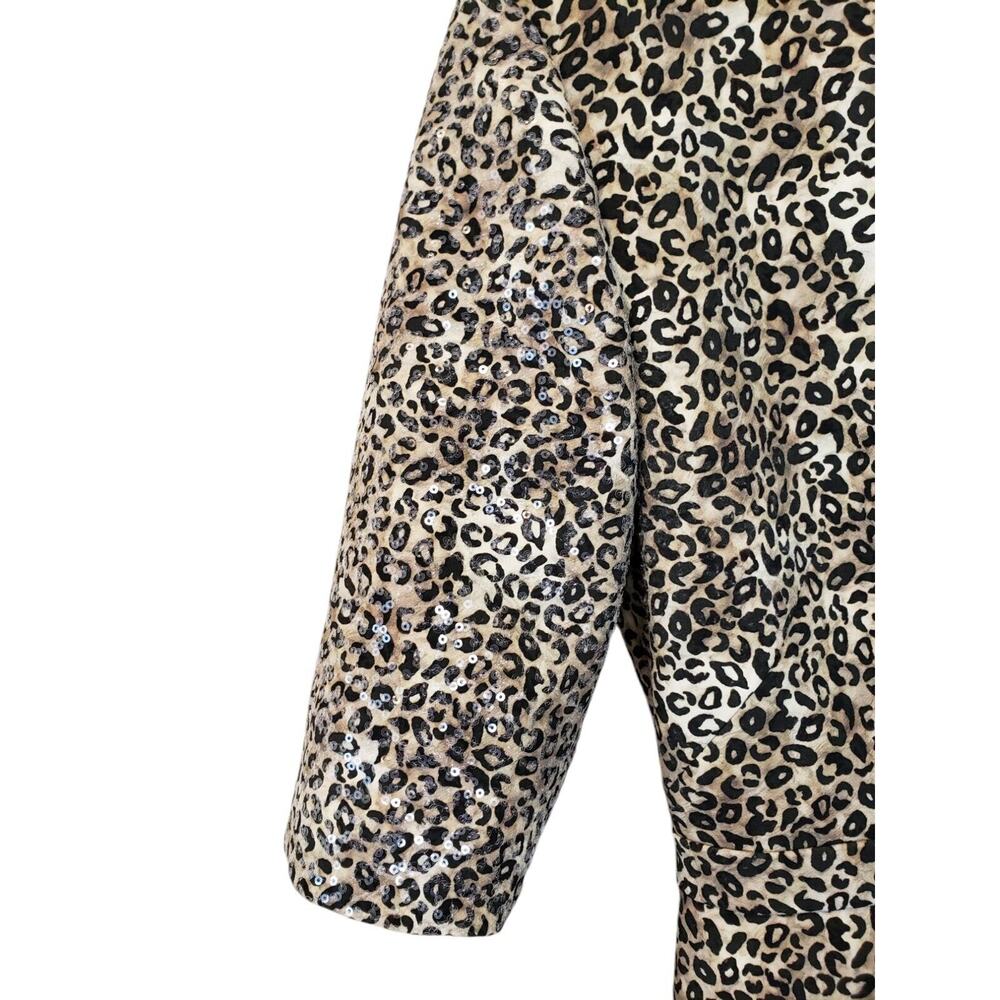 Saloni Celia C Leopard Print With Sequin Short Sl… - image 4